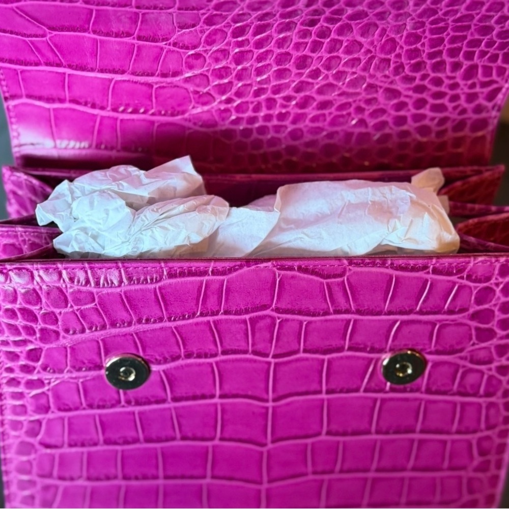 Brahmin Small Hallie Satchel Empower Tangsi Pink Leather BCA $365 - Picture 7 of 16